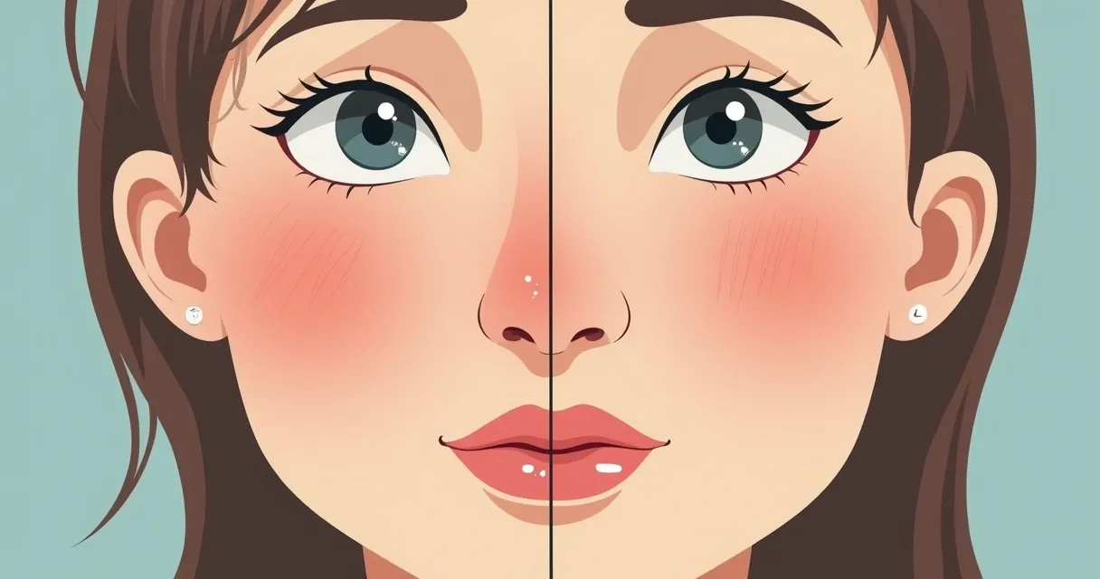 Before and after facial appearance with rapid weight loss