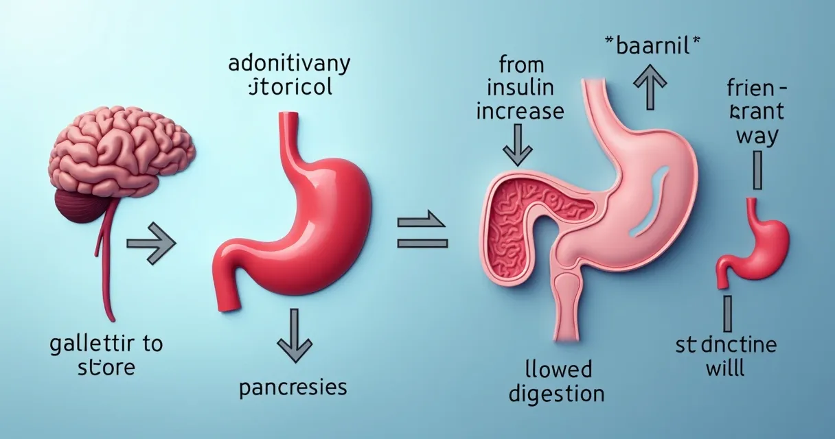 Diagram showing semaglutide’s mechanism of action engaging insulin, appetite, and digestion