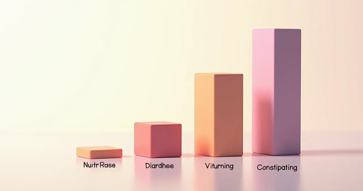 Bar graph comparing nausea, diarrhea, vomiting, and constipation rates